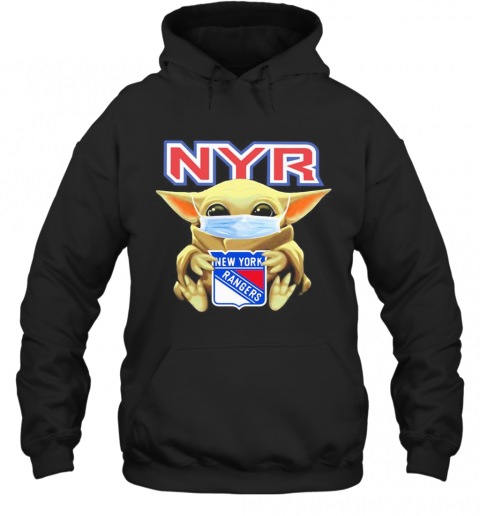 Star Wars Baby Yoda Mask Hug New York Rangers T-Shirt Unisex Hoodie