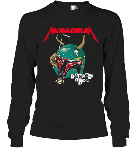 Star Wars Metallica Mandalorian Damaged Armor T-Shirt Long Sleeved T-shirt 