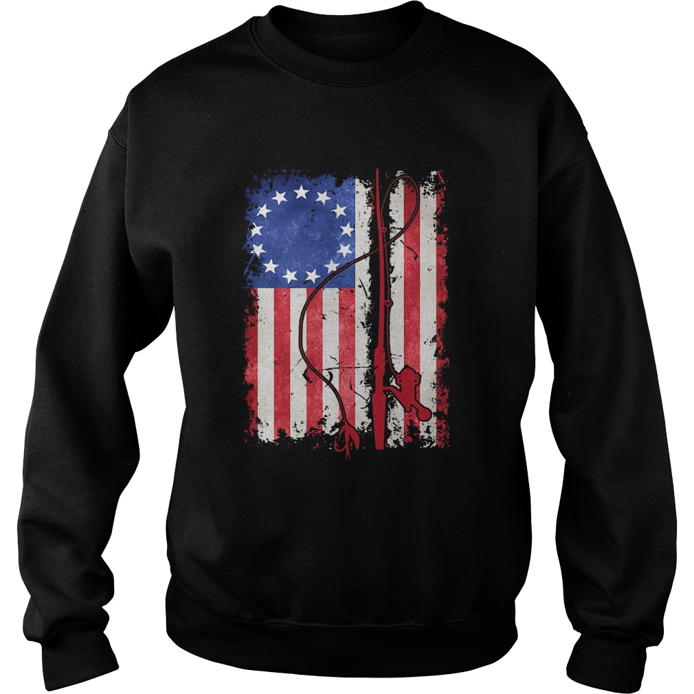 Star retro American flag veteran Independence Day Sweatshirt