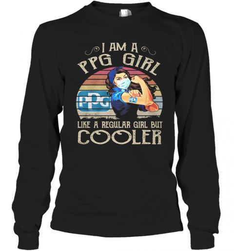 Strong Girl Mask I Am A Ppg Girl Like A Regular Girl But Cooler Vintage Retro T-Shirt Long Sleeved T-shirt 