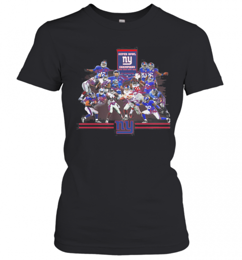 Super Bowl New York Giants Champions Players Signatures T-Shirt Classic Women's T-shirt