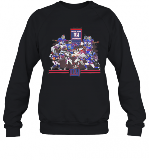 Super Bowl New York Giants Champions Players Signatures T-Shirt Unisex Sweatshirt