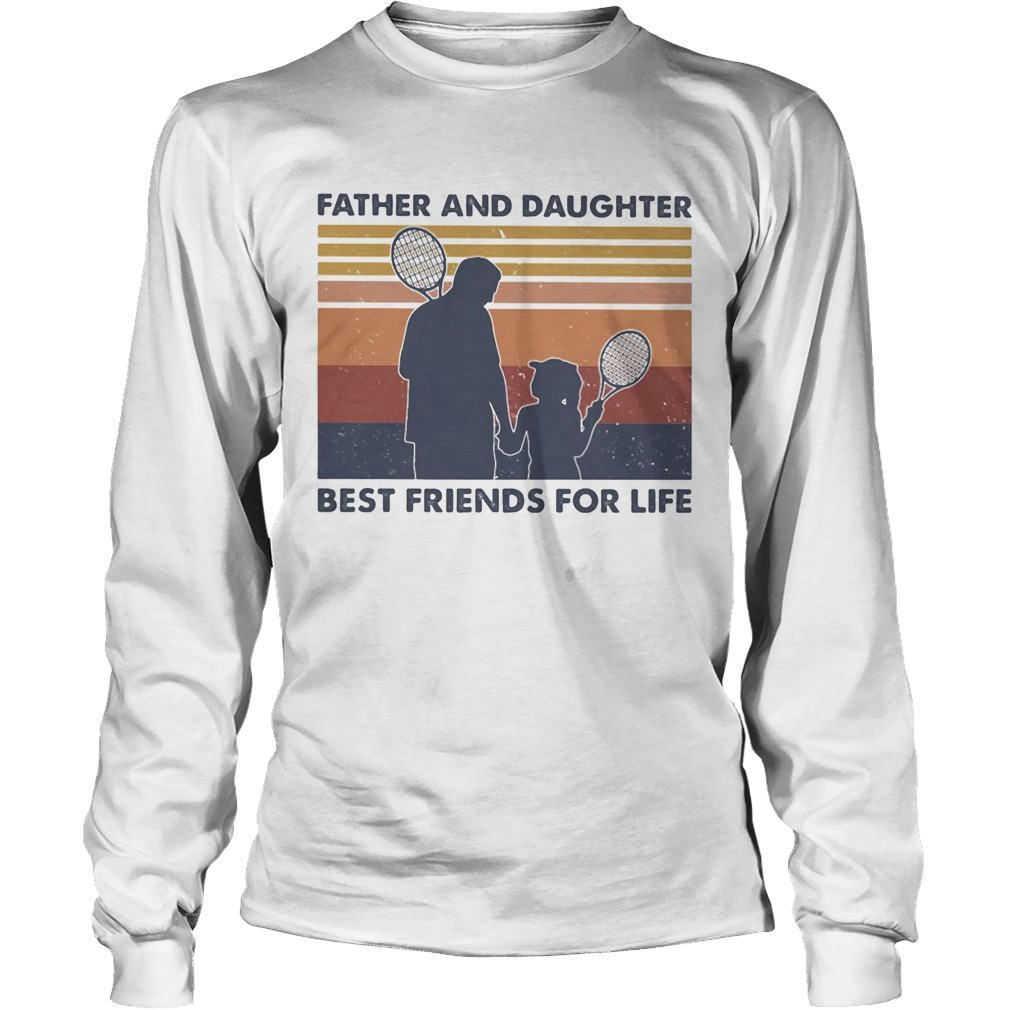 Tennis father and daughter best friends for life vintage retro Long Sleeve