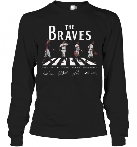 The Braves Walking Road Signature T-Shirt Long Sleeved T-shirt 
