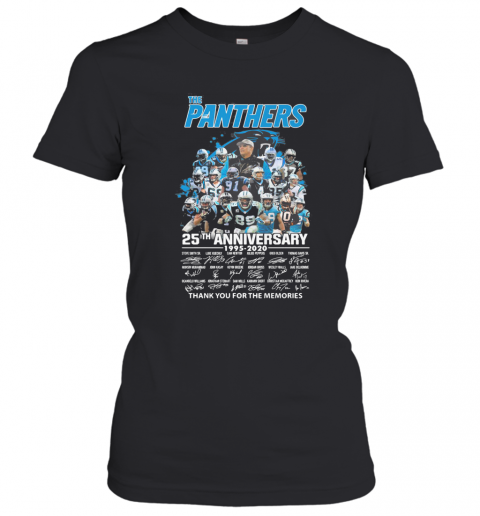 The Carolina Panthers Football 25Th Anniversary 1995 2020 Thank You For The Memories Signatures T-Shirt Classic Women's T-shirt