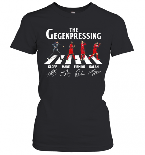 The Gegenpressing Abbey Road Klopp Mane Firmino Salah Signatures T-Shirt Classic Women's T-shirt
