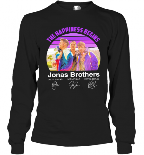 The Happiness Begins Jonas Brothers Signatures T-Shirt Long Sleeved T-shirt 