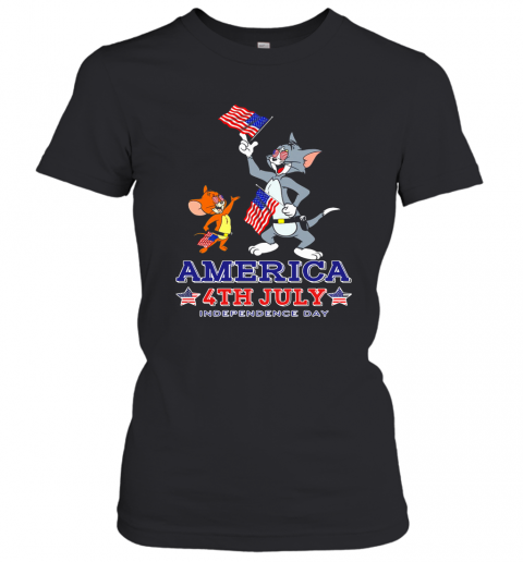 Tom And Jerry America 4Th July Independence Day T-Shirt Classic Women's T-shirt