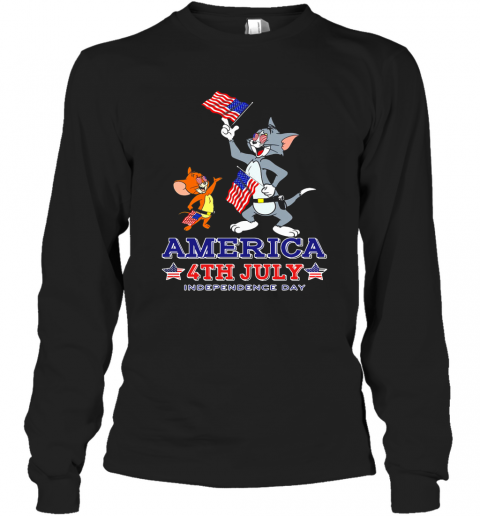 Tom And Jerry America 4Th July Independence Day T-Shirt Long Sleeved T-shirt 