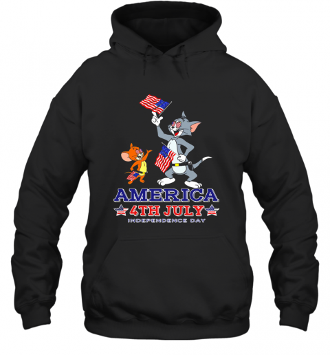 Tom And Jerry America 4Th July Independence Day T-Shirt Unisex Hoodie