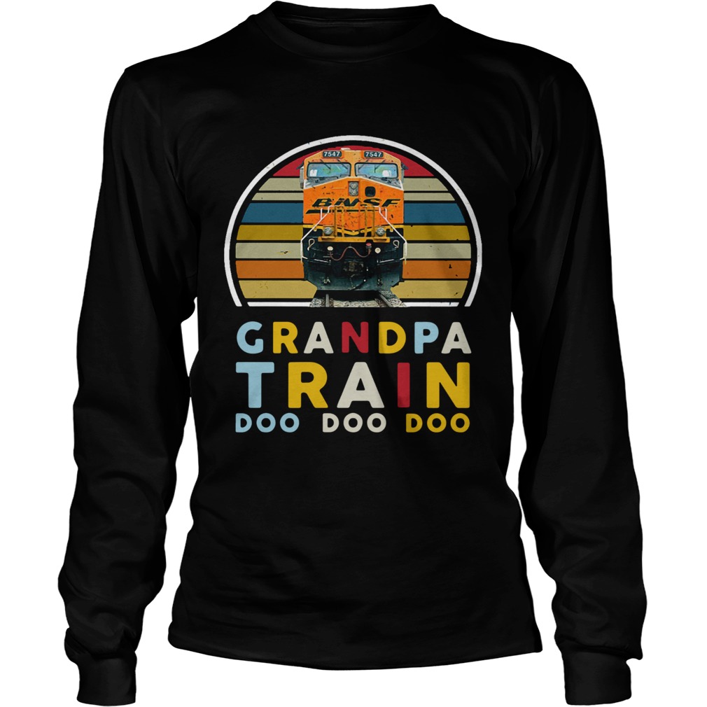 Top BNSF 7547 Grumpy Train Doo Doo Doo Vintage Long Sleeve