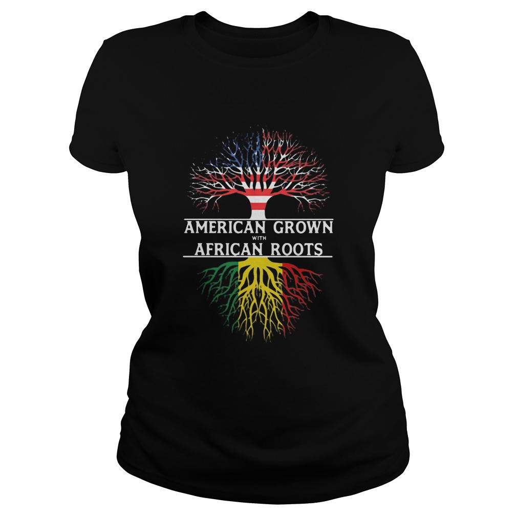 Tree american grown with african roots american flag independence day Classic Ladies