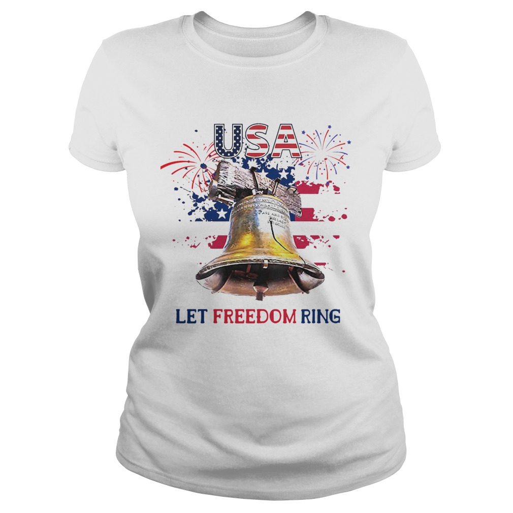 USA Let Freedom Ring 4th Of July American Flag Classic Ladies