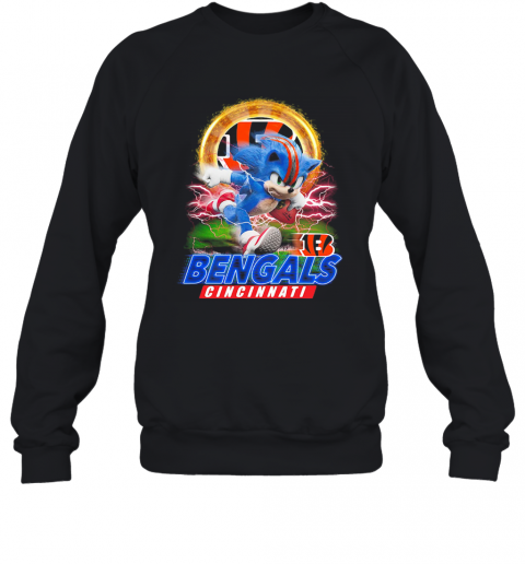 Ultra Sonic The Hedgehog Playing Rugby Football Cincinnati Bengals T-Shirt Unisex Sweatshirt