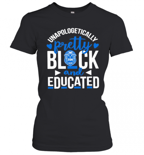 Unapologetically Pretty Black And Educated Zeta Phi Beta Heart Styles 90'S T-Shirt Classic Women's T-shirt