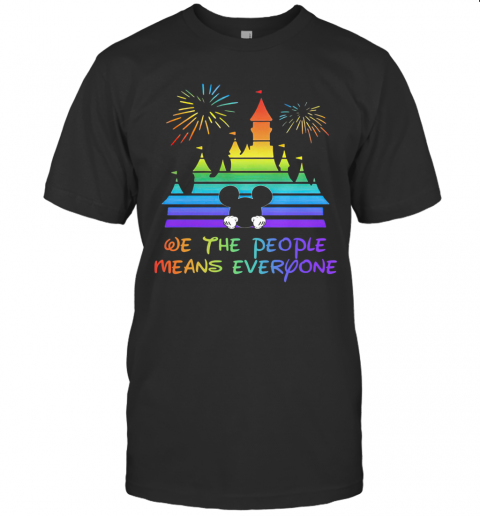 Walt Disney Mickey Mouse We The People Means Everyone Firework T-Shirt Classic Men's T-shirt