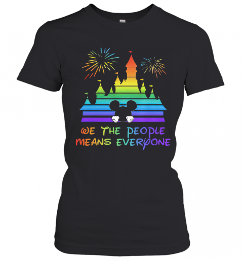 Walt Disney Mickey Mouse We The People Means Everyone Firework T-Shirt Classic Women's T-shirt