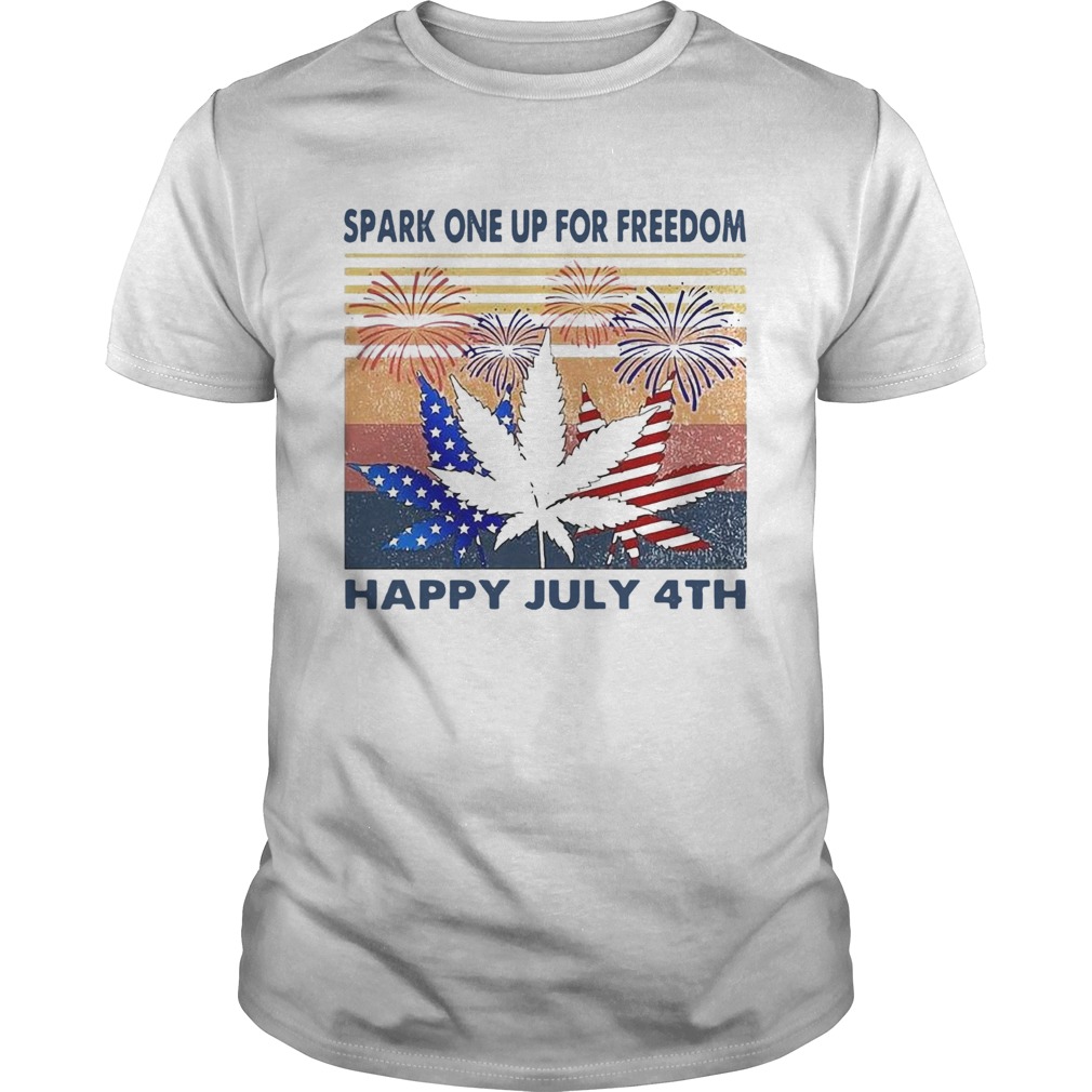Weed Fireworks Spark One Up For Freedom Happy July 4th Independence Day shirt