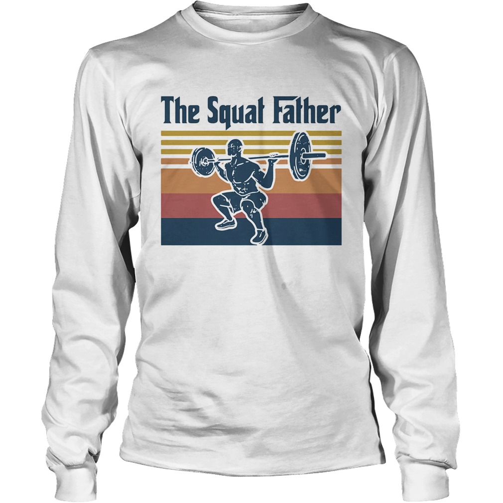 Weightlifting the squat father vintage retro Long Sleeve