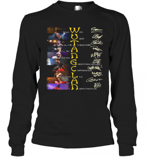 Wu Tang Clan Band Members Signatures T-Shirt Long Sleeved T-shirt