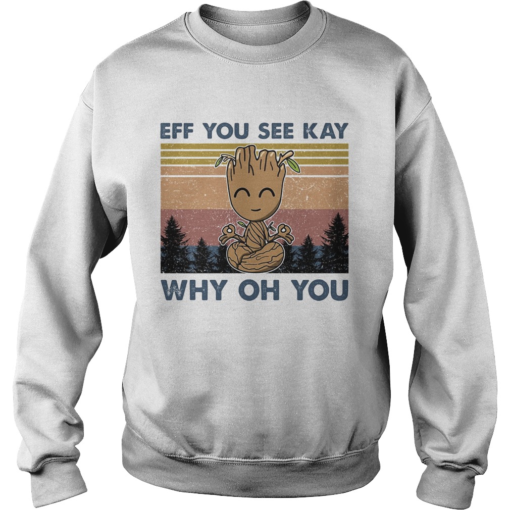 Yoga baby groot eff you see kay why oh you vintage Sweatshirt