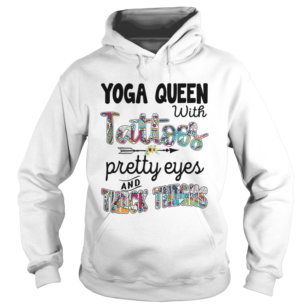 Yoga queen with tattoos pretty eyes and thick thighs sunflower Hoodie