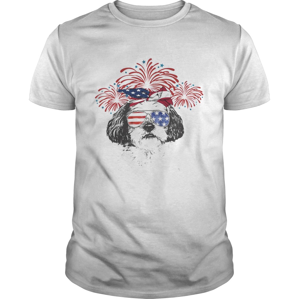 Yorshire terrier American flag veteran Independence Day shirt