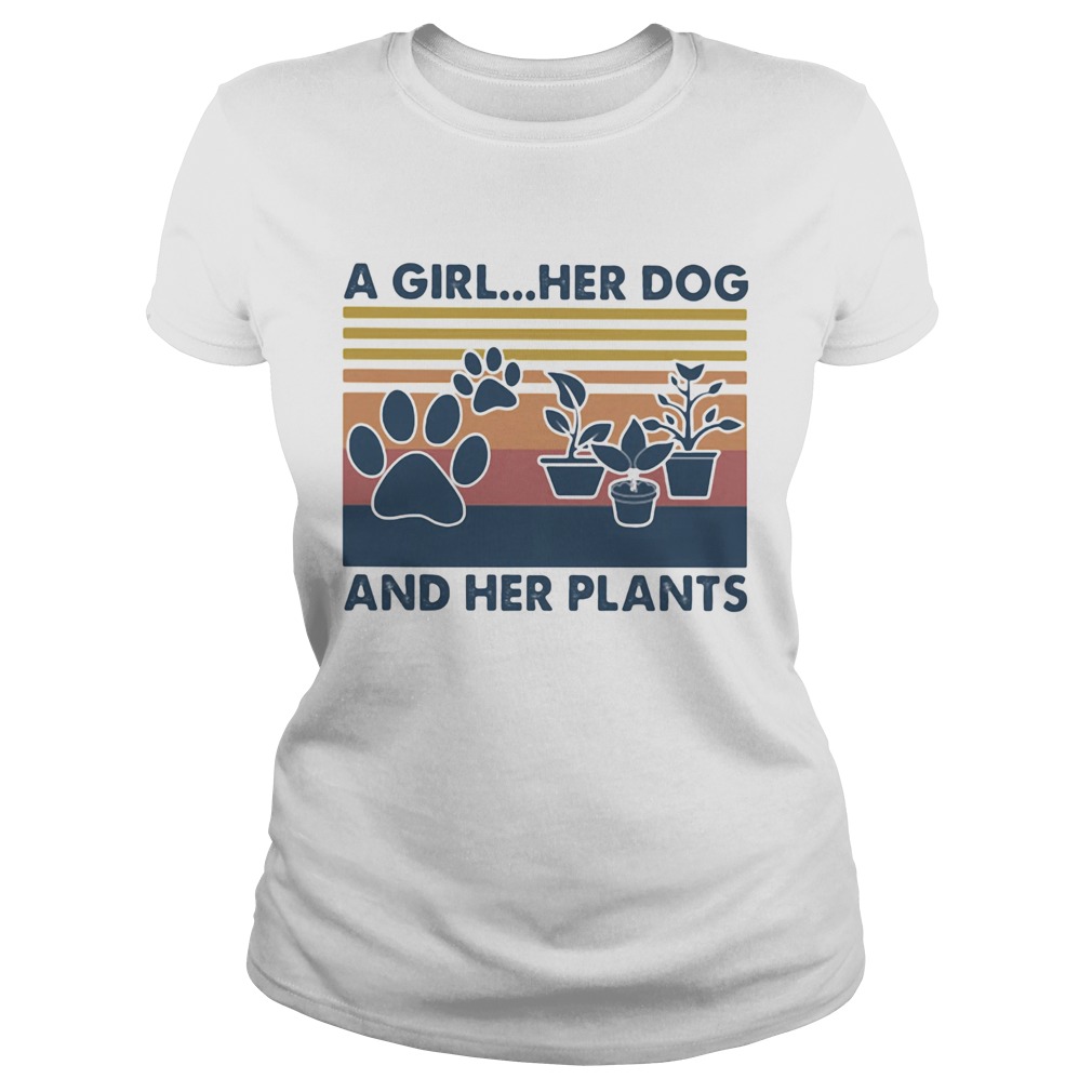 A girl Her dog and her plants Vintage retro Classic Ladies