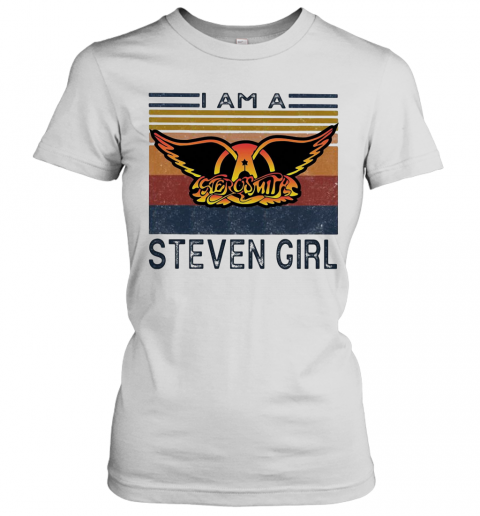 Aerosmith I Am A Steven Girl Vintage Retro T-Shirt Classic Women's T-shirt