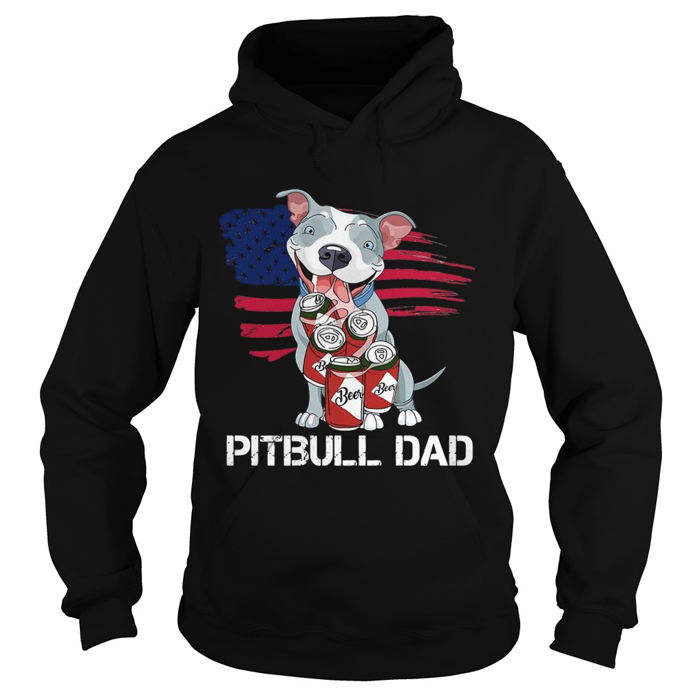 American Flag Pitbull Dad In Beer Father Day Hoodie