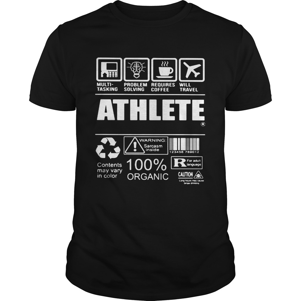 Athlete warning sarcare 100 organic shirt