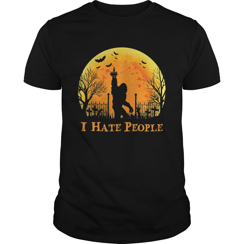 Bigfoot Holloween I hate people Sunset shirt