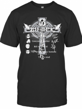 Black Sabbath Faith Cross Members Signatures T-Shirt