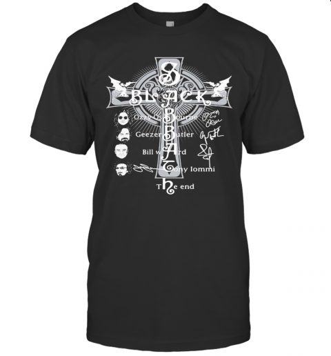 Black Sabbath Faith Cross Members Signatures T-Shirt