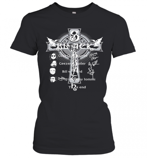 Black Sabbath Faith Cross Members Signatures T-Shirt Classic Women's T-shirt