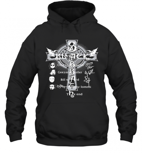 Black Sabbath Faith Cross Members Signatures T-Shirt Unisex Hoodie