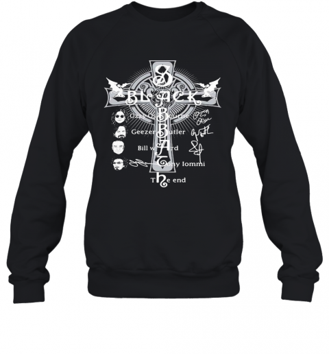 Black Sabbath Faith Cross Members Signatures T-Shirt Unisex Sweatshirt