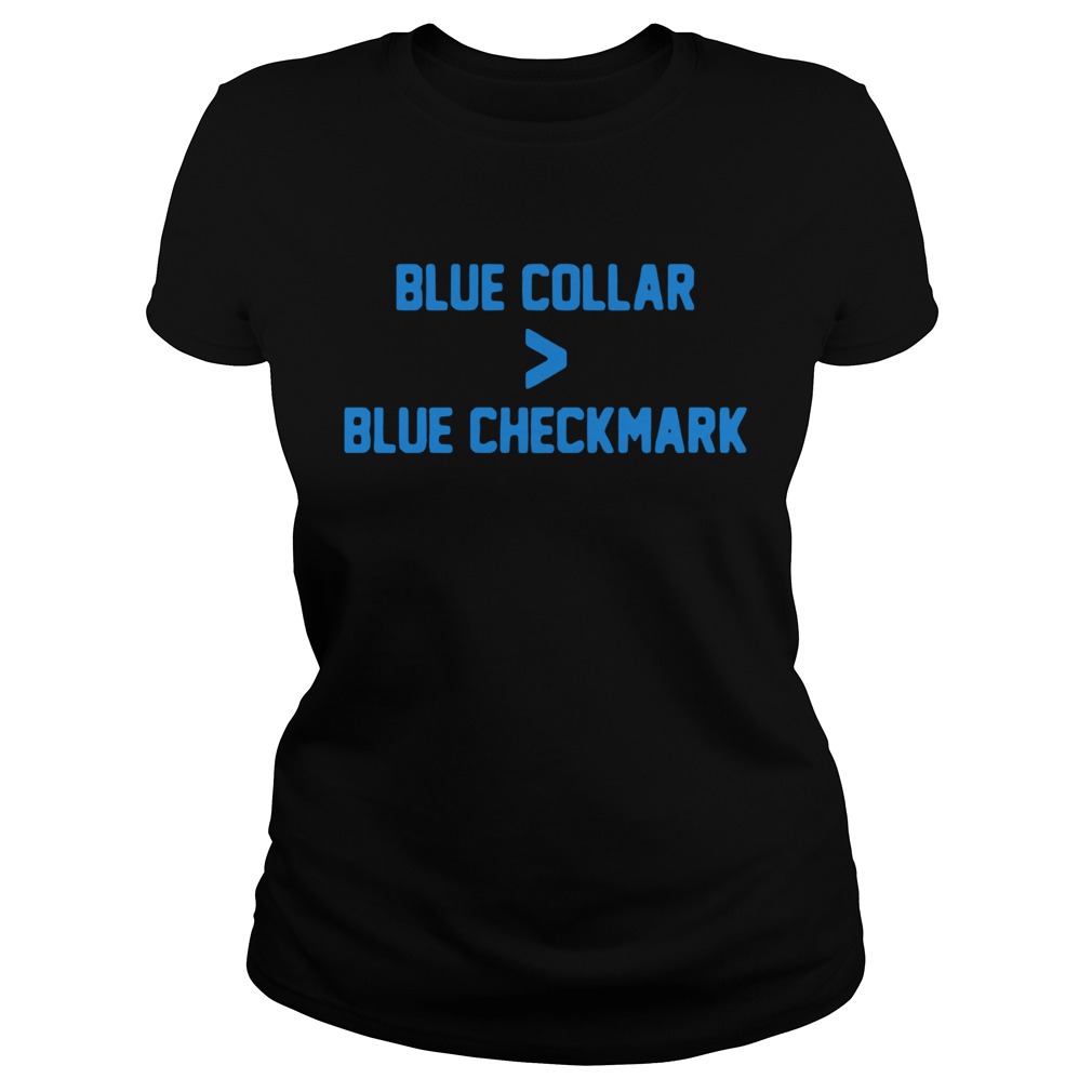 Blue collar blue checkmark Classic Ladies