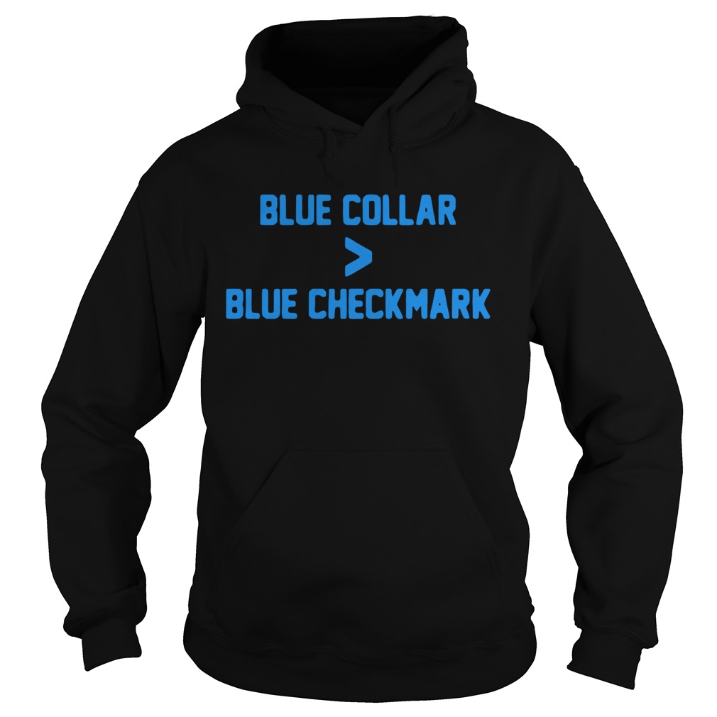 Blue collar blue checkmark Hoodie