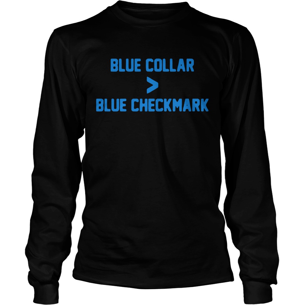 Blue collar blue checkmark Long Sleeve