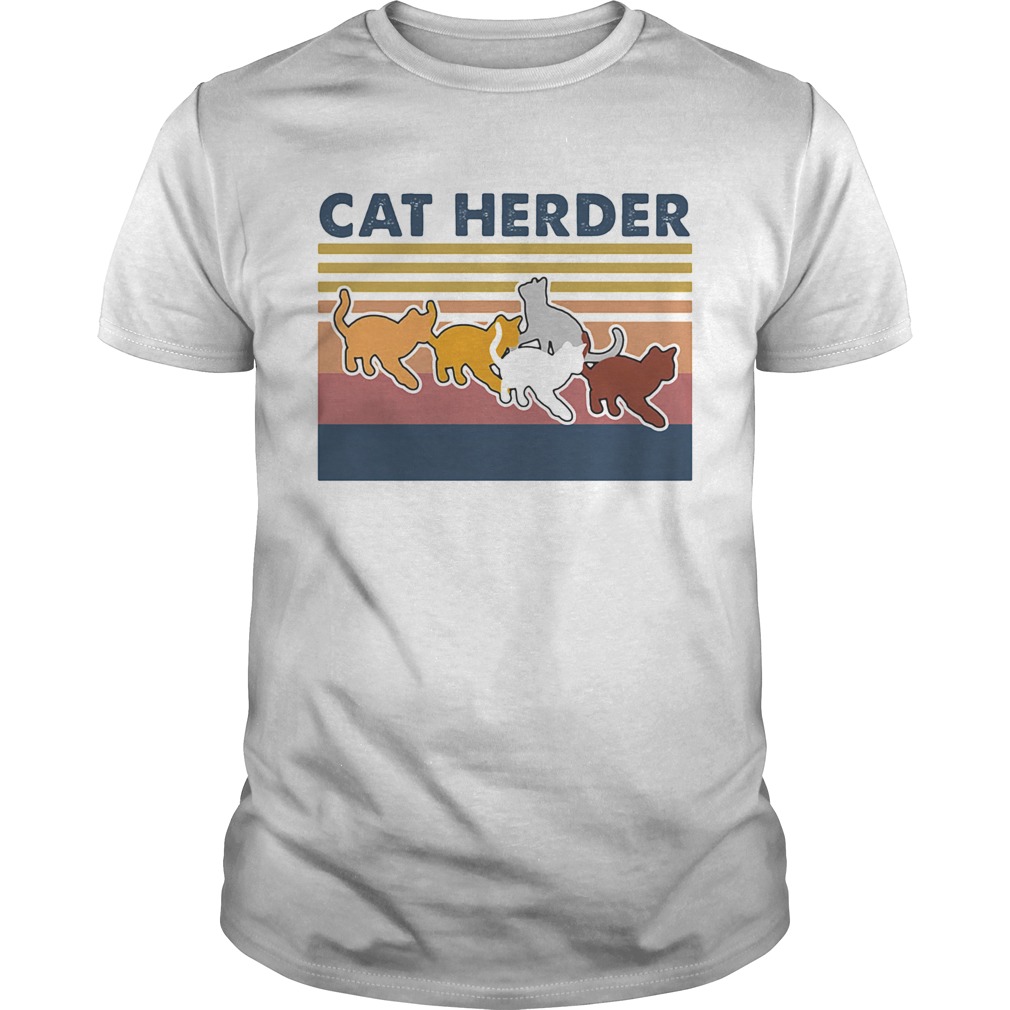 Cat herder Vintage retro shirt