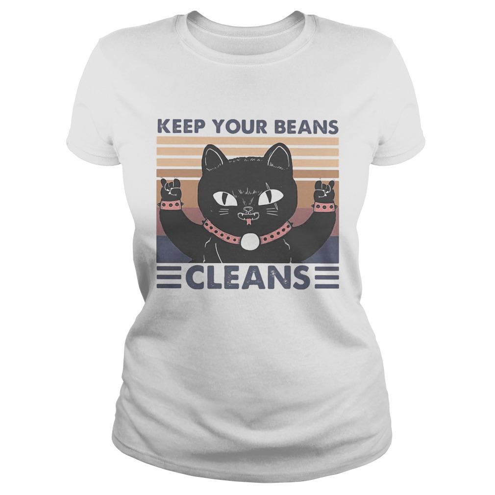 Cat keep your beans cleans vintage retro Classic Ladies