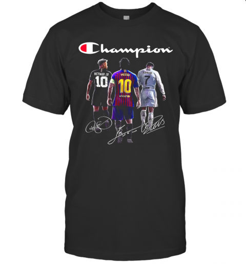 Champions Neymar Jr Lionel Messi And Cristiano Ronaldo T-Shirt Classic Men's T-shirt