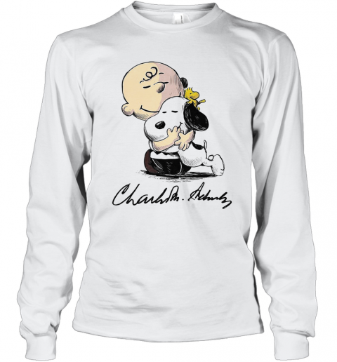 Charlie Brown Snoopy And Woodstock Art Signatures T-Shirt Long Sleeved T-shirt 