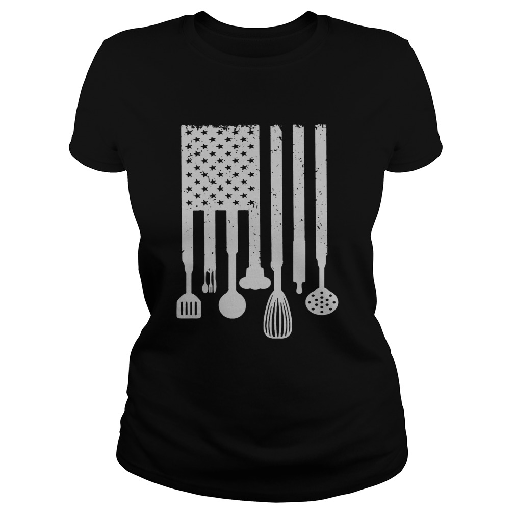 Chef american flag happy independence day Classic Ladies
