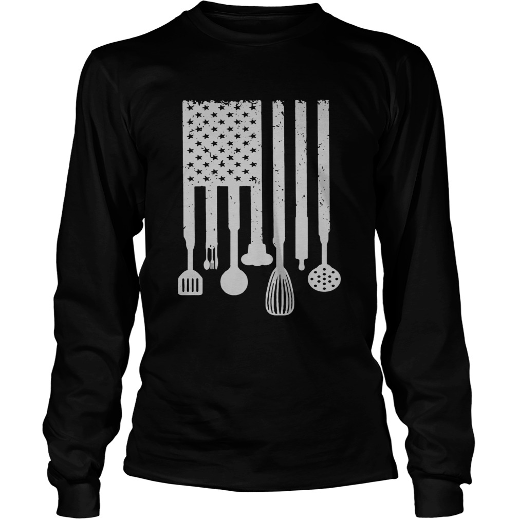 Chef american flag happy independence day Long Sleeve