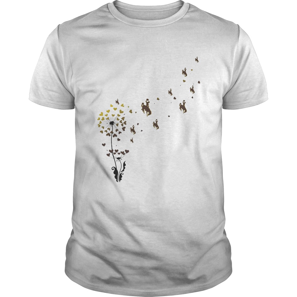 Dandelion flower university of wyoming athletics hearts shirt