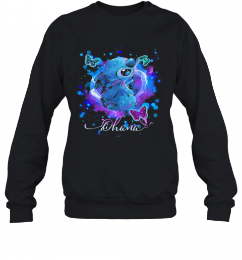 Disney Stitch And Butterflies Ohana Color T-Shirt Unisex Sweatshirt
