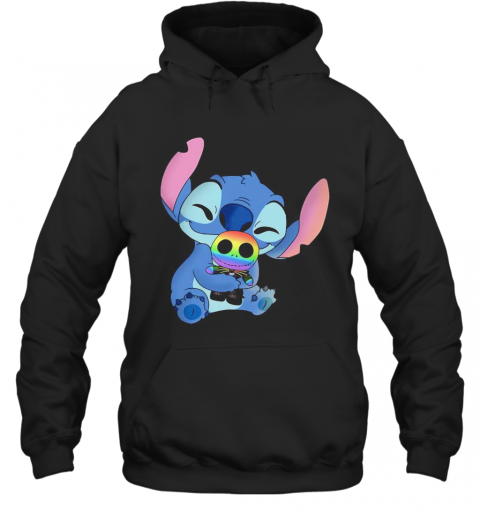 Disney Stitch Hug Jack Skellington Lgbt T-Shirt Unisex Hoodie