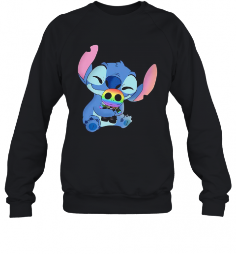 Disney Stitch Hug Jack Skellington Lgbt T-Shirt Unisex Sweatshirt